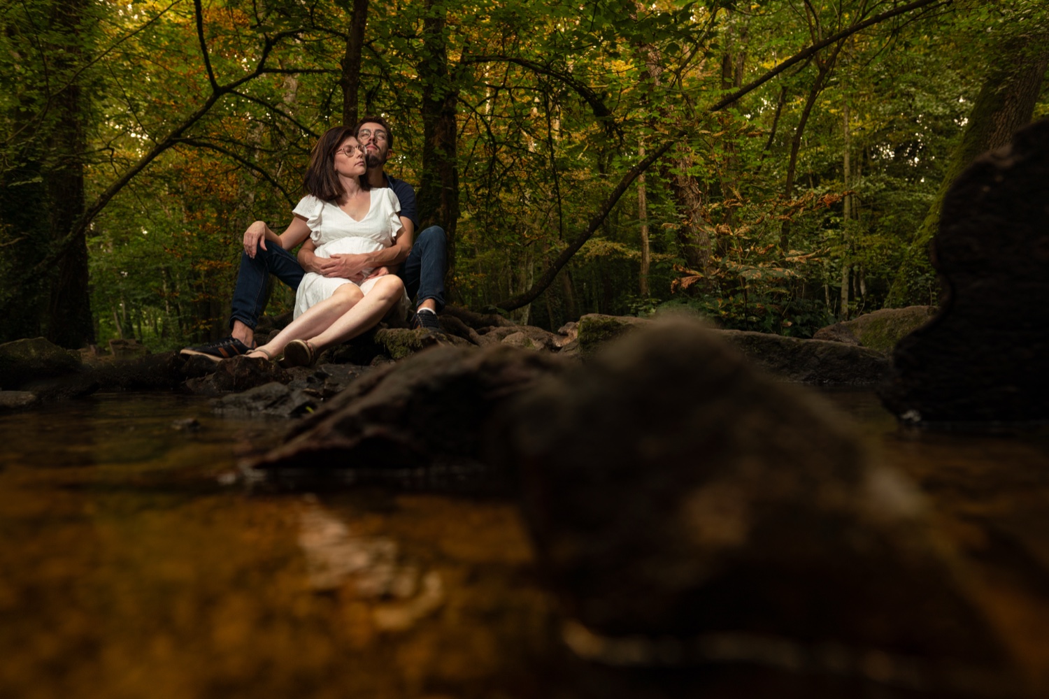Séance maternité forêt Calvados Audrey — photographe grossesse Normandie Arnaud Chapelle
