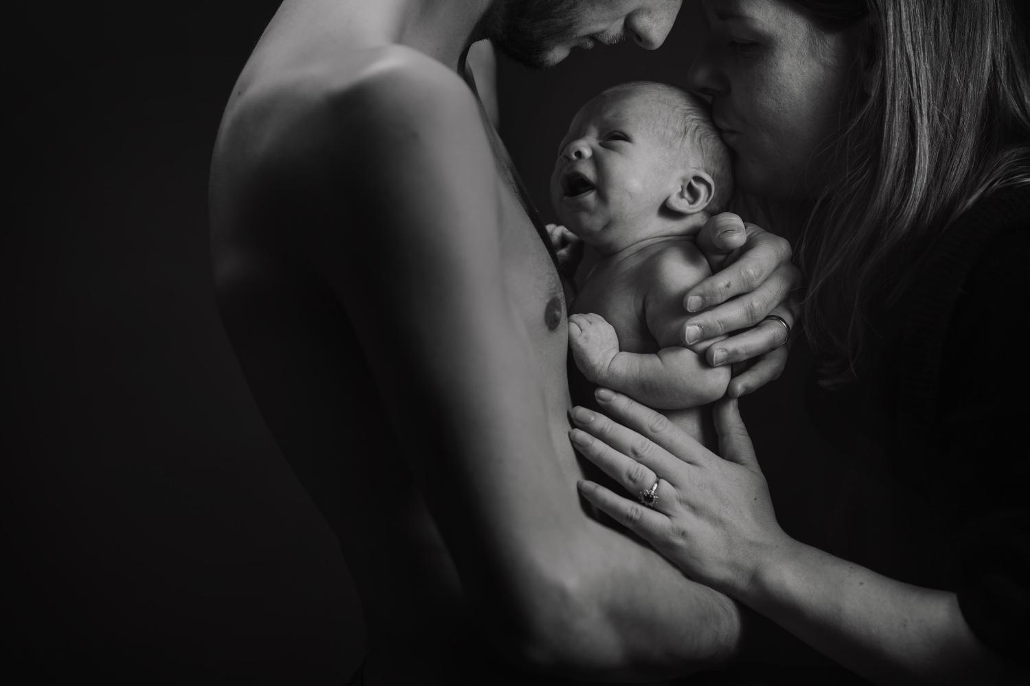 Maternité studio famille Charlotte Nicolas Camille — photographe grossesse Saint-Lô Normandie