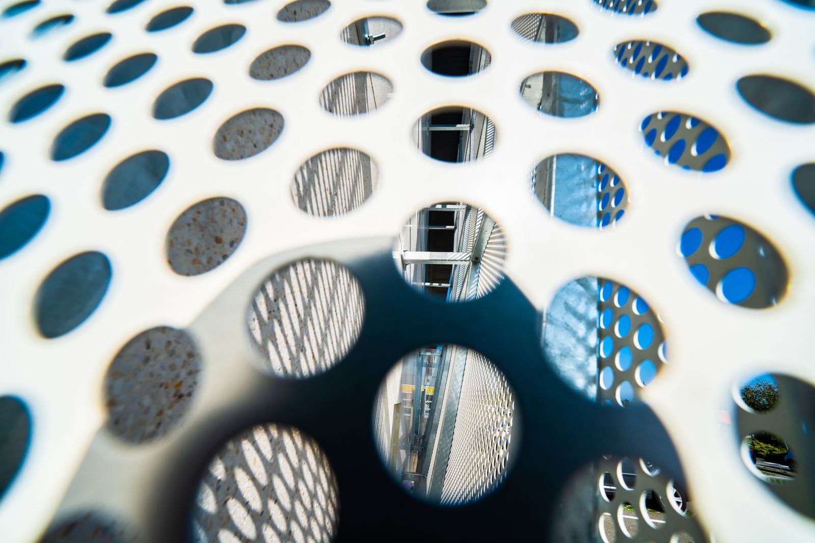 Perforated metal façade, detail
